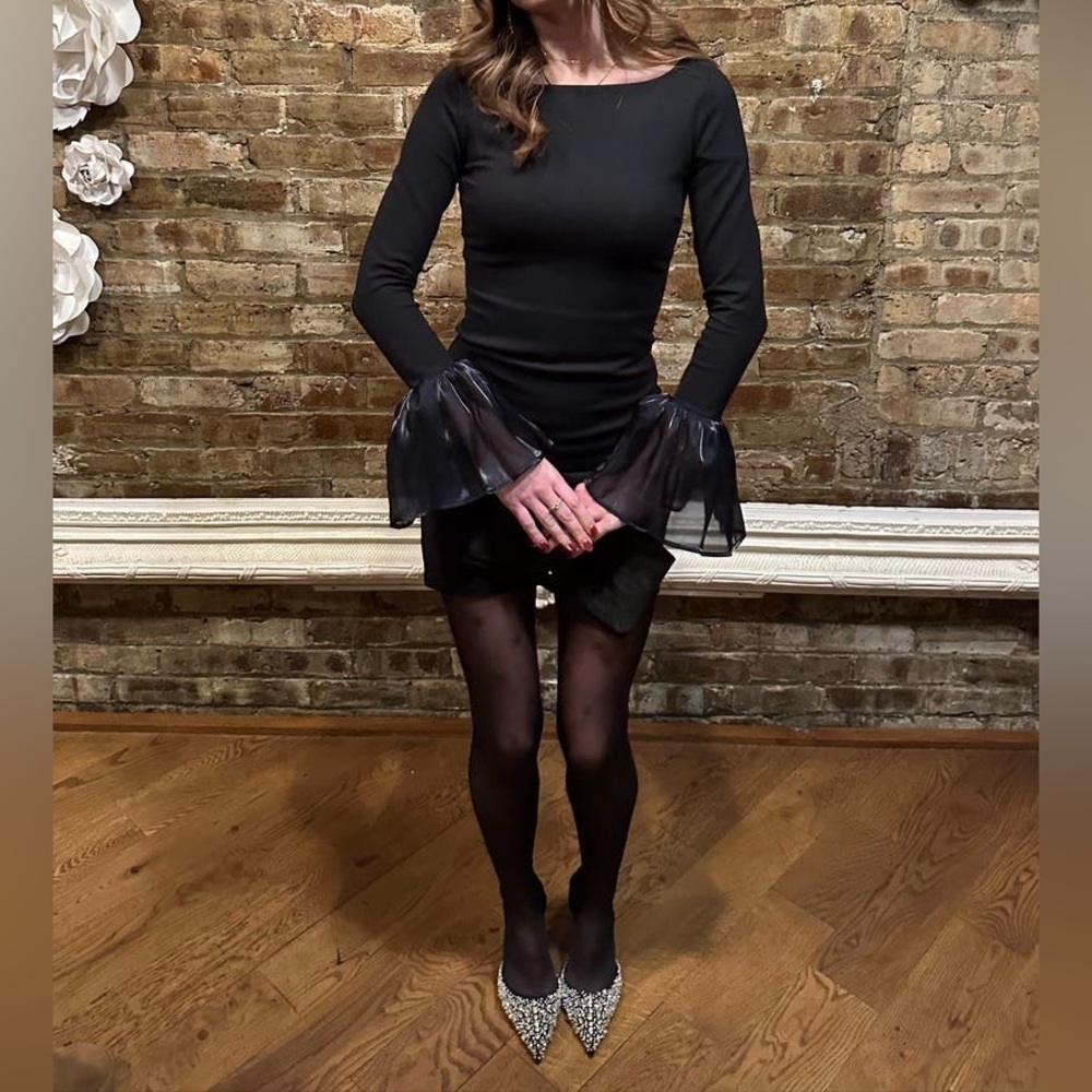 STAUD Hawthorne Dress Black Navy